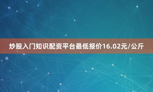 炒股入门知识配资平台最低报价16.02元/公斤
