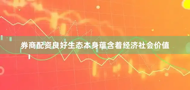 券商配资良好生态本身蕴含着经济社会价值